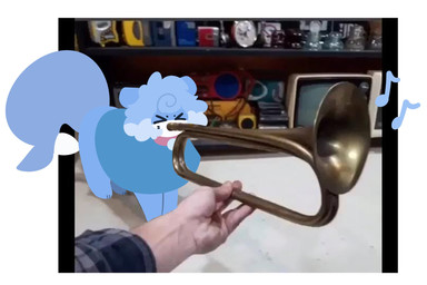brass_instrument duo feral musical_instrument playing_music playing_trumpet toony trumpet wind_instrument fruttymoment frutty_(fruttymoment) cat_shark domestic_cat felid feline felis mammal draw_over hi_res meme rotoscoping