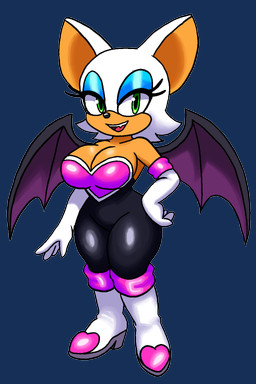 anthro big_breasts breasts female latina thick_thighs wide_hips pacifickeystone dreamcast sega sega_dreamcast sonic_adventure sonic_the_hedgehog_(series) rouge_the_bat bat humanoid mammal 2:3 alpha_channel hi_res