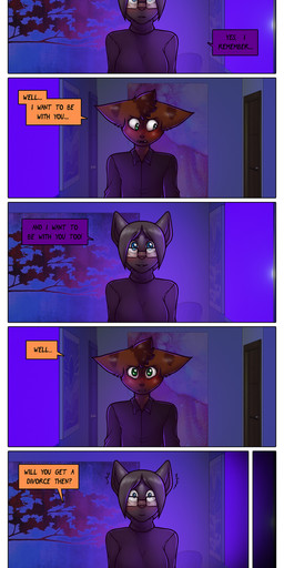 anthro dialogue duo eyewear female glasses male male/female text james_howard patreon agatha_(james_howard) alphonse_(james_howard) cougar domestic_cat felid feline felis mammal absurd_res comic english_text hi_res url