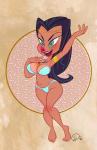 anthro bikini breasts circe cleavage clothed clothing disney domestic_pig ducktales female fully_clothed hair long_hair mammal solo suid suina sus_(pig) swimwear teacupmerlock