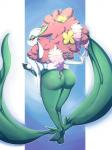 big_butt breasts butt female looking_at_viewer looking_back plant side_boob smile solo riipley nintendo pokemon elemental_creature flora_fauna florges generation_6_pokemon humanoid pokemon_(species) red_flower_florges 3:4 hi_res