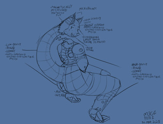 2_butts 2_tails anthro big_butt biped blue_background butt crouching female grin head_tail infographic joints looking_at_viewer looking_back looking_back_at_viewer machine multi_tail neck_tail nude presenting presenting_hindquarters rear_view shoulder_blades simple_background smile solo tail text three-quarter_view unusual_anatomy m3g4 android canid canine hedsentale mammal robot 2025 artist_name dated digital_drawing_(artwork) digital_media_(artwork) english_text hi_res sketch