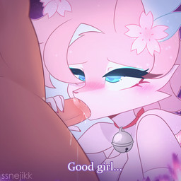 anthro bell bell_collar blush breasts collar duo eyelashes faceless_character faceless_male female female_penetrated fingers genitals male male/female male_penetrating male_penetrating_female oral oral_only penetration penis penis_in_mouth sex solo_focus text ssnejikk nintendo pokemon mammal 1:1 2025 animated artist_name english_text hi_res