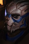 black_sclera blue_eyes inside male mandibles markings solo visor lofi bioware electronic_arts mass_effect garrus_vakarian alien turian 2015 digital_media_(artwork) digital_painting_(artwork) headshot_portrait hi_res painting_(artwork) portrait