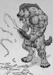 4_toes 5_fingers abs anthro balls big_balls big_chest big_penis bodily_fluids broad_shoulders chest_tuft circumcised claws cum cum_drip cum_dripping_from_penis cum_on_balls cum_on_ground cum_on_hand cum_on_penis cumshot dewclaw digitigrade dripping drooling ejaculation excessive_cum excessive_genital_fluids eye_scar facial_scar feet finger_claws fingers fur genital_fluids genitals glans grey_background half-closed_eyes hand_on_hip hand_on_penis huge_penis humanoid_genitalia humanoid_penis looking_pleasured male mane masturbation muscular muscular_anthro muscular_male narrowed_eyes navel nipples notched_ear nude open_mouth orgasm pawpads paws pecs penile penile_masturbation penis pubes saliva scar serratus simple_background solo spots standing tail teeth thick_neck thick_thighs toe_claws toes tongue tongue_out tuft two-handed_masturbation vein veiny_arms veiny_penis s32 gnoll hyena mammal hi_res monochrome shaded traditional_media_(artwork)