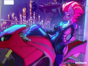 anthro anthrofied bedroom_eyes big_breasts bodysuit breasts chest_tuft clothing female flashing horn looking_at_viewer motorcycle narrowed_eyes night nipple_outline one_breast_out scar seductive skinsuit solo synthwave tight_clothing tuft undressing unzipping vehicle wounded abstractunitorn friendship_is_magic hasbro my_little_pony my_little_pony:_the_movie_(2017) mythology tempest_shadow_(mlp) equid equine mammal mythological_creature mythological_equine unicorn 2d_animation 4:3 animated frame_by_frame hi_res short_playtime sound video