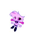 4_arms anthro chibi clothed clothing male multi_arm multi_limb simple_background solo white_background enaic31 hazbin_hotel angel_dust arachnid arthropod demon spider absurd_res hi_res