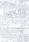 aircraft anthro bear black_and_white building canid canine canis chair clothing cloud coat comic dialogue english_text eyewear female folded_ears fur furniture giant_panda glasses group hair kitfox-crimson lab_coat long_hair male mammal military_uniform monochrome multicolored_body multicolored_fur president_gwosoz professor_virginia_burret sketch sky speech_bubble stolen_generation suit table text topwear two_tone_body two_tone_fur uniform vehicle window