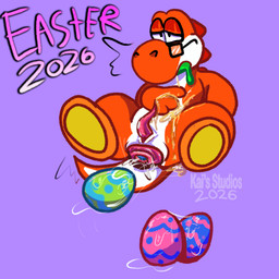 anal_prolapse anthro bodily_fluids clothing drooling egg eyewear footwear genital_fluids glasses holidays lidded_eyes looking_pleasured male oviposition peeing peeing_on_self penis_tentacles prolapse saliva shoes solo tentacles urine urine_on_self watersports wearing_glasses kais_studios easter mario_bros nintendo kai_the_yoshi_(kais_studios) orange_yoshi yoshi 1:1 2026 absurd_res hi_res