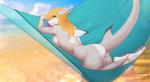 2019 anthro beach big_breasts bikini breasts butt catherinemeow chloe_culson_(ryltar) clothing digital_media_(artwork) female fish hair hi_res looking_at_viewer marine non-mammal_breasts nude red_hair seaside shark solo swimwear two-piece_swimsuit water