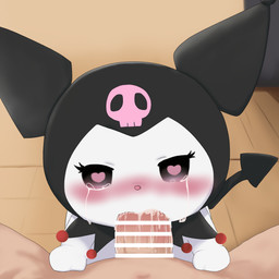 all_fours anthro anthro_focus anthro_penetrated black_clothing black_hat black_headwear blush bodily_fluids censor_bar censored_genitalia censored_penis clothing detailed_background duo eyelashes fellatio female female_focus female_on_human female_penetrated first_person_view genitals hat headgear headwear heart_eyes heart_symbol human_on_anthro human_penetrating human_penetrating_anthro human_pov interspecies larger_human larger_male looking_at_viewer male male/female male_on_anthro male_penetrating male_penetrating_female male_pov oral oral_penetration passionate penetration penile penile_penetration penis penis_in_mouth pink_nose saliva saliva_on_penis sex size_difference skull_symbol smaller_anthro smaller_female solo_focus spade_tail tail tears white_body makanneko onegai_my_melody sanrio kuromi demon human lagomorph leporid mammal rabbit 1:1 censored hi_res