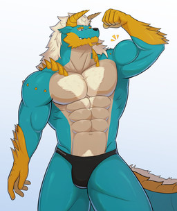 5_fingers abs anthro biceps black_clothing black_nose black_speedo black_swimwear clothed clothing fingers hair humanoid_hands male muscular muscular_anthro muscular_male muscular_thighs pecs speedo speedo_only swimwear tail topless white_hair pinpinavine capcom monster_hunter fanged_wyvern zinogre 2025 absurd_res colored digital_media_(artwork) hi_res