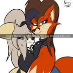 anthro big_breasts big_butt bonding breasts butt duo female grumpy huge_breasts looking_at_viewer selfie simple_background smile text fennyfen_1 fay_(fennyfen_1) kate_(fennyfen_1) canid canine fennec_fox fox mammal red_fox true_fox 1:1 absurd_res english_text hi_res sketch