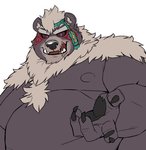 anthro belly humanoid_hands kemono male musclegut muscular nipples overweight overweight_anthro overweight_male simple_background solo white_background oaks16 lifewonders tokyo_afterschool_summoners kimun_kamui_(tas) wen_kamui_(tas) bear mammal 2020 low_res