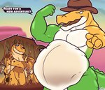 anthro australian_hat belly big_belly clothing duo hat headgear headwear inside_stomach male male/male male_pred maple_syrup musclegut muscular squirming syrup vore tanio glitch_productions the_amazing_digital_circus gummigoo_(tadc) amphibian lizard reptile salamander scalie 2024