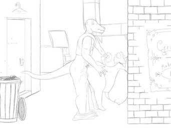 alley anthro belly big_belly big_breasts bodily_fluids breast_expansion breasts cum cum_drip cum_inflation cum_inside dripping duo expansion female from_behind_position genital_fluids huge_breasts hyper hyper_breasts inflation male male/female nude sex tail tail_pull cjthegreat2003 animal_humanoid canid canid_humanoid canine canine_humanoid dog_humanoid humanoid lizard mammal mammal_humanoid reptile scalie 4:3 monochrome