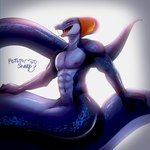 anthro apode forked_tongue legless looking_at_viewer male nipples nude scales serpentine simple_background solo tail teeth tongue tongue_out potatosheep ramiro_(potatosheep) cobra draconcopode naga reptile scalie snake 1:1 digital_media_(artwork) hi_res