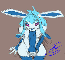 animal_genitalia animal_penis autofellatio balls big_penis blue_body blue_fur blue_hair blue_inner_ear blue_nipples blue_nose blue_penis blue_tongue brown_background canine_genitalia canine_penis erection fellatio fur genitals hair hand_on_penis humanoid_hands knot knotted_penis looking_at_viewer looking_up looking_up_at_viewer masturbation nipples nude_anthro nude_male oral oral_masturbation penile penile_masturbation penis penis_in_mouth purple_eyes sex simple_background solo tongue tongue_out tongue_out_fellatio azushark nintendo pokemon fan_character north_(azushark) eeveelution generation_4_pokemon glaceon pokemon_(species) 2026 digital_drawing_(artwork) digital_media_(artwork) english_description sketch