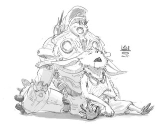 anthro bat_ears bodily_fluids bottomwear clothed clothing drooling duo eyes_closed eyewear fur goggles machine male open_mouth pants saliva shirt simple_background sitting sleeping tank_top topwear neungsonie battery_(neungsonie) bat desert_long-eared_bat mammal robot wingless_bat digital_media_(artwork) monochrome sketch