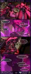 5_fingers anthro areola bed black_body black_horn black_scales breasts castle claws crystal dialogue duo embrace_of_darkness female female/female female_on_top finger_claws fingers furniture hair horn hug humanoid_hands inside kissing long_hair lying nipples nude nude_anthro nude_female on_back on_top pink_body pink_eyes pink_hair scales selfcest square_crossover striped_body stripes text unknownplaces xpasha122x petruz_(modeler) mythology agape_(petruz) dragon mythological_creature mythological_scalie reptile scalie 3d_(artwork) absurd_res comic digital_media_(artwork) english_text hi_res