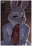 2021 anthro beastars big_penis canid canine canis clothed clothing digital_media_(artwork) domestic_rabbit duo dwarf_rabbit erection fellatio female female_focus first_person_view foreskin fur genitals half-closed_eyes haru_(beastars) hi_res humanoid_genitalia humanoid_penis interspecies lagomorph legoshi_(beastars) leporid licking licking_tip looking_at_viewer male male/female male_pov mammal meesh narrowed_eyes netherland_dwarf_rabbit oral oryctolagus penile penis penis_lick predator/prey rabbit retracted_foreskin seductive sex shaded solo_focus story story_in_description thick_penis tongue tongue_out vein veiny_penis white_body white_fur wolf