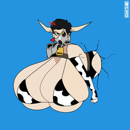 2_horns angry arm_warmers armor armwear bell bell_collar big_breasts black_bottomwear black_bra black_clothing black_eyes black_hair black_underwear blue_wall bottomwear bra breasts brown_collar clothed clothed_female clothed_humanoid clothing collar cow_print_arm_warmers cow_print_bra cracked_wall cross-popping_vein ear_piercing ear_tag female female_humanoid furrowed_eyebrows grey_mask hair horn huge_breasts humanoidized hyper hyper_breasts logo pauldron piercing short_hair solo tan_body tan_horn tan_skin through_wall underwear wall_(structure) white_arm_warmers white_armwear white_clothing yeehawt0wn dead_by_daylight adriana_imai animal_humanoid bovid bovid_humanoid bovine bovine_humanoid cattle_humanoid horned_humanoid humanoid mammal mammal_humanoid 1:1 2025 artist_logo cel_shading colored digital_drawing_(artwork) digital_media_(artwork) english_description hi_res shaded