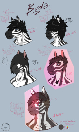 anthro art_comparison black_hair blue_eyes cellphone computer drawing_tablet electronics eyebrows fur grey_background hair long_hair male male_anthro paper phone simple_background solo striped_body striped_fur stripes tablet text version_comparison kbiscuitcat buda_(kiwa_flowcat) equid equine mammal zebra 2020 absurd_res bust_portrait dated digital_media_(artwork) hi_res multiple_images portrait signature spanish_text watermark