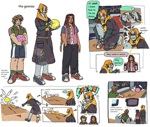 ball blue_eyes bodily_fluids bowling bowling_alley bowling_ball bowling_pin bowling_shirt braided_hair brown_eyes brown_hair clapping clothed clothing dialogue ear_piercing ear_ring fangs female fingernails footwear frustrated gesture grey_body grey_skin group hair hand_gesture holding_object light_body light_skin male nails orange_hair piercing red_eyes ring_piercing shoes smile sneakers sweat sweatdrop tan_body tan_skin tattoo teeth text throwing_object trio v_sign legendofdinner nintendo the_legend_of_zelda twilight_princess link midna midna_(true_form) princess_zelda human humanoid hylian mammal twili aliasing comic digital_media_(artwork) english_text