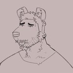 anthro beard clothed clothing facial_hair hair male shirt solo topwear trash_bear bear mammal 2023 bust_portrait digital_media_(artwork) low_res monochrome portrait sketch