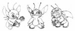 4_arms 4_fingers 4_toes angry antennae_(anatomy) back_spines chest_tuft claws ears_down feet fingers hands_together head_tuft male multi_arm multi_limb notched_ear open_mouth pivoted_ears semi-anthro simple_background sitting solo standing toes tuft white_background dcpip disney lilo_and_stitch stitch_(lilo_and_stitch) alien experiment_(lilo_and_stitch) 2010 graphite_(artwork) monochrome traditional_media_(artwork)