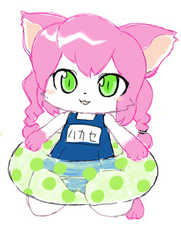 anthro biped blue_clothing blue_swimwear blush braided_hair clothed clothed_anthro clothed_female clothing digitigrade female female_anthro front_view fur gloves_(marking) green_eyes hair inflatable inner_tube leg_markings looking_at_viewer markings medium_hair monotone_hair multicolored_body multicolored_fur name_tag one-piece_swimsuit pigtails pink_body pink_fur pink_hair school_swimsuit simple_background socks_(marking) solo straight_hair swimwear twin_braids two_tone_body two_tone_fur white_background white_body white_fur diru cat_busters neko_hakase domestic_cat felid feline felis mammal 2017 digital_drawing_(artwork) digital_media_(artwork) flat_colors hi_res