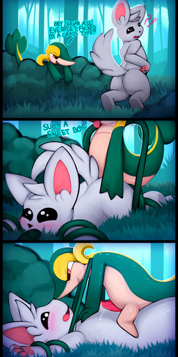 ahegao anal anal_penetration bodily_fluids bound butt cum dialogue duo erection feral genital_fluids genitals looking_pleasured male male/male male_penetrated male_penetrating male_penetrating_male pawpads paws penetration penis restrained sex tapering_penis text thick_thighs versatile visionaryserpent nintendo pokemon generation_5_pokemon mammal minccino pokemon_(species) reptile scalie snivy 2020 comic english_text hi_res