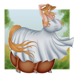belly belly_on_ground big_belly big_breasts blonde_hair blue_eyes breasts brown_body brown_fur cleavage clothed clothed_taur clothing dress female fur hair hat headgear headwear hooves horse_ears horse_tail huge_belly hyper hyper_belly outside pregnant pregnant_female pregnant_taur solo standing sundress taur_lower_pregnancy wind mommypawz european_mythology greek_mythology mythology estelle_bellegarde centaur equid equid_taur humanoid_taur mammal mammal_taur taur 1:1 hi_res