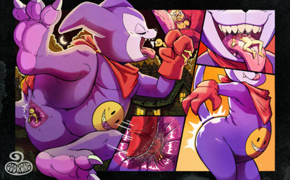 3_fingers 3_toes almost_fully_inside ambiguous_gender anal anal_vore anthro anus_only bumpy_tongue butt_slap clothing extreme_size_difference eyes_closed feet fingers gloves group handwear holding_another kerchief licking licking_lips licking_own_lips lying macro macro_anthro male mostly_nude neckerchief neckwear null on_back on_tongue open_mouth open_smile oral_vore size_difference slap slapping_own_butt slapping_self smile toes tongue tongue_out trio vore oddkong bandai_namco digimon anon digimon_(species) humanoid impmon 2025 alternate_version_at_source hi_res