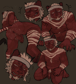 anthro anus balls body_hair butt butt_focus butt_hair facial_hair foreskin fur genitals hairy_balls humanoid_genitalia humanoid_penis looking_at_viewer male mature_male nude penis simple_background solo openfracturesday final_fantasy final_fantasy_xiv square_enix felid feline felis hrothgar mammal absurd_res digital_media_(artwork) hi_res