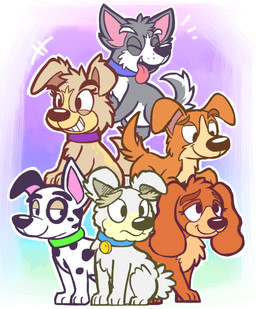 black_nose black_spots blue_collar collar dipstick_tail female feral floppy_ears fluffy_ear fur green_collar grey_body grey_fur group male markings multicolored_body multicolored_fur one_ear_up one_raised_eyebrow pink_inner_ear purple_collar scruffy spots spotted_body spotted_fur tail tail_markings tan_body tan_fur tongue tongue_out white_body white_fur mistermarkers hasbro pound_puppies pound_puppies_(2010) chip_(pound_puppies) ginger_(pound_puppies) patches_(pound_puppies) pepper_(pound_puppies) puddles_(pound_puppies) tundra_(pound_puppies) bird_dog canid canine canis cavalier_king_charles_spaniel dalmatian domestic_dog hunting_dog husky mammal mixed_breed nordic_sled_dog spaniel spitz toy_dog hi_res
