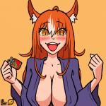 areola areola_slip big_breasts blush bouncing_breasts breasts cleavage clothed clothing female fur hair looking_at_viewer open_mouth orange_body orange_fur orange_hair solo lucidlemon_(artist) sakura_santa akina_(sakura_santa) animal_humanoid canid canid_humanoid canine canine_humanoid fox_humanoid humanoid mammal mammal_humanoid 1:1 2d_animation animated frame_by_frame loop low_res short_playtime