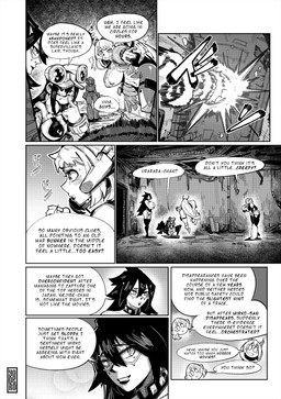 big_breasts bodysuit breasts clothed clothed_female clothed_human clothing dialogue female floating group hair long_hair nipple_outline not_furry skinsuit speech_bubble superhero text tight_clothing yoyoro my_hero_academia asui_tsuyu nejire_hado nemuri_kayama ochaco_uraraka human mammal 2026 absurd_res black_and_white comic english_text hi_res monochrome