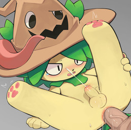 anal anal_penetration anthro anthro_penetrated anus balls biped blush bodily_fluids chibi clothing cum cum_in_ass cum_inside cum_while_penetrated cumshot duo ejaculation feet foreskin genital_fluids genitals glans green_body grey_background half-closed_eyes hat headgear headwear hindpaw human_on_anthro human_penetrating human_penetrating_anthro human_penetrating_male humanoid_genitalia humanoid_penis interspecies larger_human larger_male leaf leaf_hair legs_up long_tongue looking_at_genitalia looking_at_penis male male/male male_anthro male_human male_on_anthro male_on_human male_penetrating_anthro narrowed_eyes paws penetration penile penile_penetration penis penis_in_ass plant plant_hair plantigrade pseudo_hair sex simple_background simple_eyes size_difference smaller_anthro smaller_male smaller_penetrated stubby_legs sweat tears three-quarter_view tongue unretracted_foreskin vein veiny_penis witch_hat yellow_body kusan_nei roco_kingdom roco_kingdom:world animate_inanimate human living_clothing living_hat mammal 2026 absurd_res digital_drawing_(artwork) digital_media_(artwork) hi_res shaded soft_shading