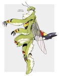 anthro fluffy fluffy_chest fur green_body green_fur insect_wings multi_arm multi_limb solo translucent translucent_wings wings sannota272 arthropod hawk_moth insect lepidopteran moth hi_res