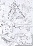 anthro black_and_white canid canine chair clothing cloud comic destroyed_building destruction dialogue duncan_(kitfox_crimson) english_text eyewear flashback furniture glasses group gun hang_glider kangaroo kitfox-crimson machine macropod male mammal marsupial mecha monochrome onomatopoeia open_mouth ranged_weapon shirt sketch sky skyscape smoke sound_effects speech_bubble stolen_generation text topwear weapon worried