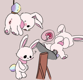 anthro bdsm bondage bound cotton_tail duo female hanging_by_tail impregnation male male/female ovum penetration pregnant pregnant_anthro pregnant_female questionable_consent tail tail_bondage tail_tied vaginal vaginal_penetration xdustox sanrio wish_me_mell lagomorph leporid mammal rabbit hi_res