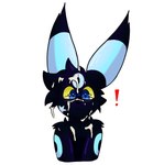 anthro black_body black_fur blue_eyes bodily_fluids cum cum_on_face eyewear fur genital_fluids glasses male mark_in_face solo surprised_expression vulpeku nintendo pokemon eeveelution generation_2_pokemon pokemon_(species) shiny_pokemon umbreon