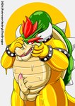 after_transformation bound clothing costume encasement genitals latex male penis solo transformation trapped xedrykthedragon bowser_day mario_bros nintendo bowser goo_creature koopa scalie hi_res