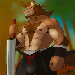 Rating: q
ID: 5408742
Date: 2025-03-02 22:42:35 -0500
Status: active
Score: 21
1:1 abs anthro areola beard biceps big_muscles body_hair bottomwear brown_hair bulge canid canine canis chest_hair clothed clothing digital_media_(artwork) facial_hair fur hair hi_res holding_melee_weapon holding_object holding_sword holding_weapon looking_at_viewer male mammal melee_weapon muscular muscular_anthro muscular_male navel nipples pecs re:zero ricardo_welkin smile solo standing sword tail teeth topless weapon wolf yetsu post #5408742