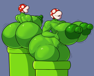 areola big_areola big_breasts big_butt big_nipples breasts butt female genitals green_areola green_body green_nipples huge_areola huge_breasts huge_butt huge_nipples lips nipples not_furry nude open_mouth pipe plant puffy_areola puffy_nipples solo thick_lips thick_thighs vulva wide_hips evilfiendish mario_bros nintendo elemental_creature elemental_humanoid flora_fauna humanoid piranha_plant plant_humanoid hi_res