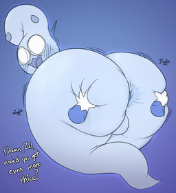 ambiguous_gender anus balls big_butt butt duo genitals jiggling male male/ambiguous male_focus not_furry spread_butt spreading submissive submissive_male chunknudies zel_(chunknudies) ghost humanoid spirit absurd_res hi_res