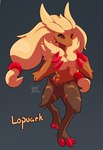 anthro black_sclera breasts brown_body brown_fur claws female fur heart_eyes heart_symbol looking_at_viewer navel on_one_leg red_eyes simple_background solo standing mewmus nintendo pokemon generation_4_pokemon generation_5_pokemon hybrid hybrid_pokemon lopunny mammal pokemon_(species) zoroark 2023 hi_res