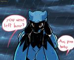 age_difference anthro black_body black_fur blue_body blue_fur dialogue duo female fur level_difference male red_eyes speech_bubble talking_to_another text young young_anthro susuoro nintendo pokemon canid canine generation_4_pokemon lucario mammal pokemon_(species) riolu 2019 digital_media_(artwork) english_text mother_(lore) mother_and_child_(lore) mother_and_son_(lore) parent_(lore) parent_and_child_(lore) parent_and_son_(lore) son_(lore)