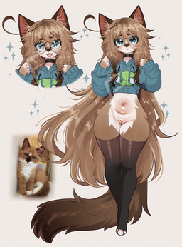 :< anthro belly blush bottomless bottomless_anthro bottomless_female braces braided_hair clothed clothing collar countershading eyelashes eyewear female female_anthro genitals glasses glistening glistening_body glistening_eyes hair inner_ear_fluff legwear long_hair looking_at_viewer nerd open_mouth paws smile sparkles standing sweater tail thigh_highs topwear tuft vulva fredek666 invader_zim nickelodeon gir_(invader_zim) domestic_cat felid feline felis mammal 2026 hi_res photography_(artwork) reference_image